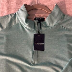 Peter Millar Aqua Quarter-Zip Pullover